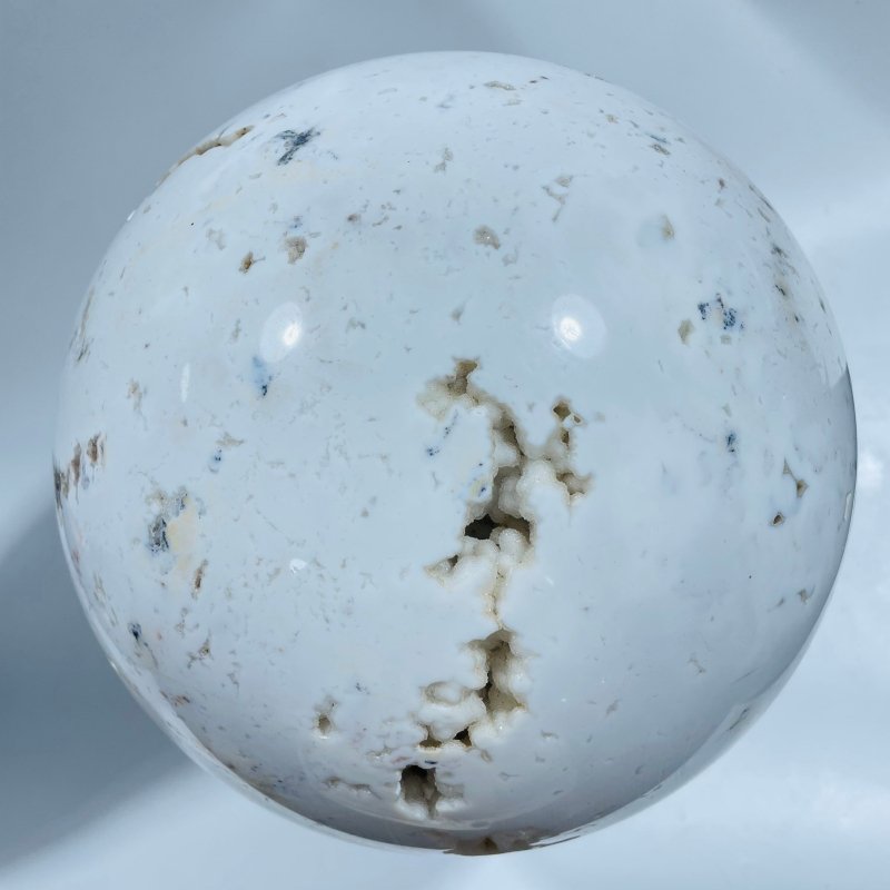 10.2inch Large White Rhyolite Geode Sphere - Wholesale Crystals