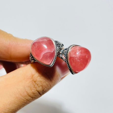 11 Pieces High Quality Rhodochrosite Sterling Silver Ring -Wholesale Crystals