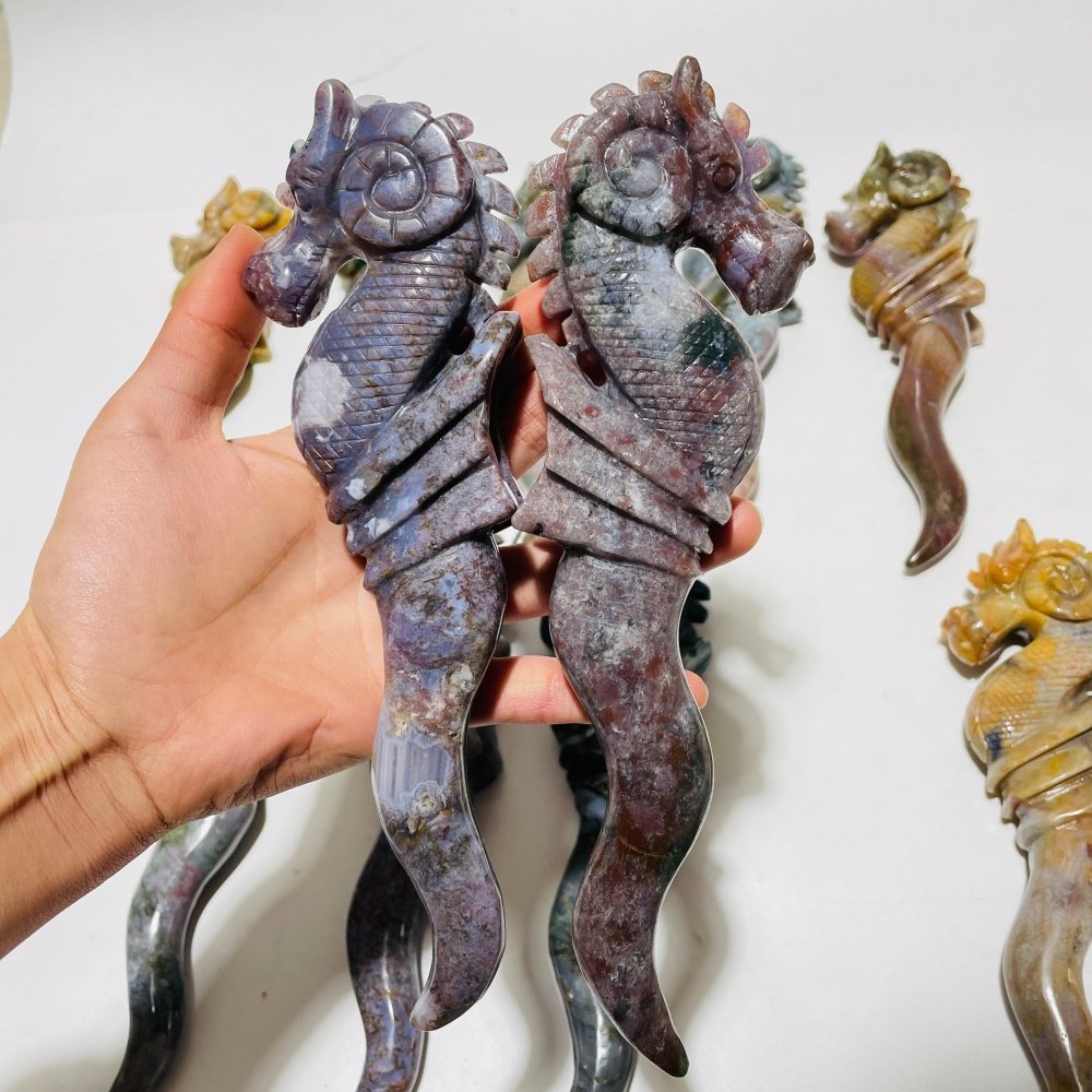 11 Pieces Ocean Jasper Seahorse Carving -Wholesale Crystals