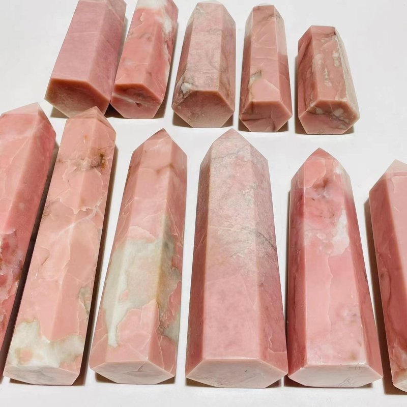 11 Pieces Pink Opal Crystal Tower -Wholesale Crystals