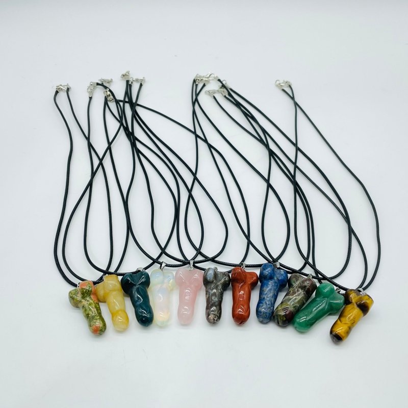 11 Types Crystal Penis Phallus Pendant Necklace Wholesale - Wholesale Crystals