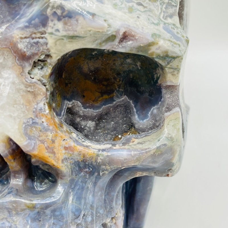 11.77kg(25.8lbs) Unique Large Ocean Jasper Geode Skull -Wholesale Crystals