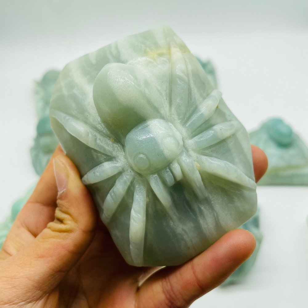 12 Pieces Caribbean Calcite Spider Carving -Wholesale Crystals