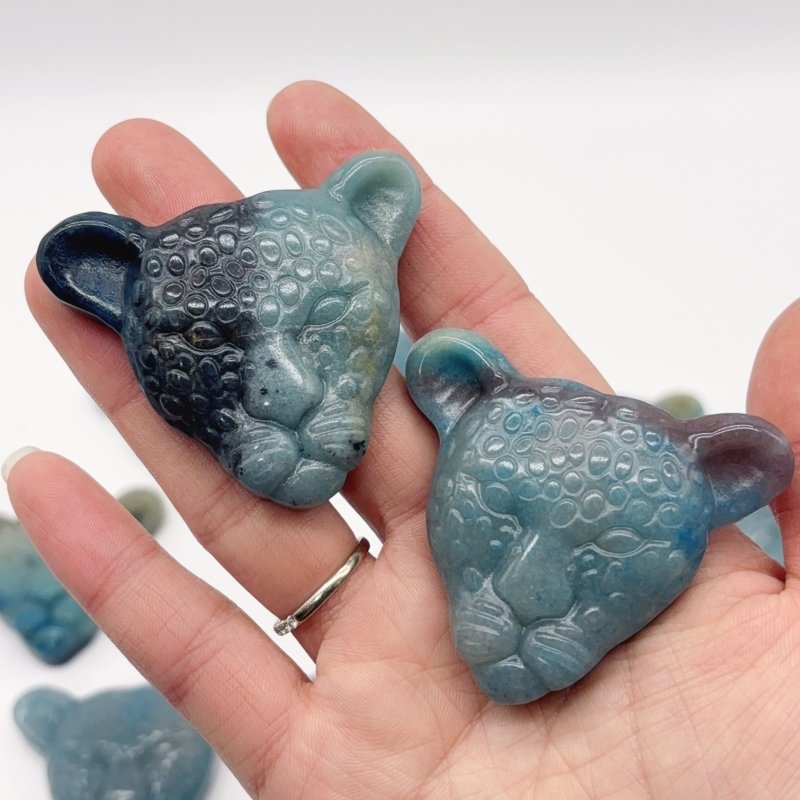 12 Pieces Trolleite Stone Leopard Head Crystal Carving -Wholesale Crystals