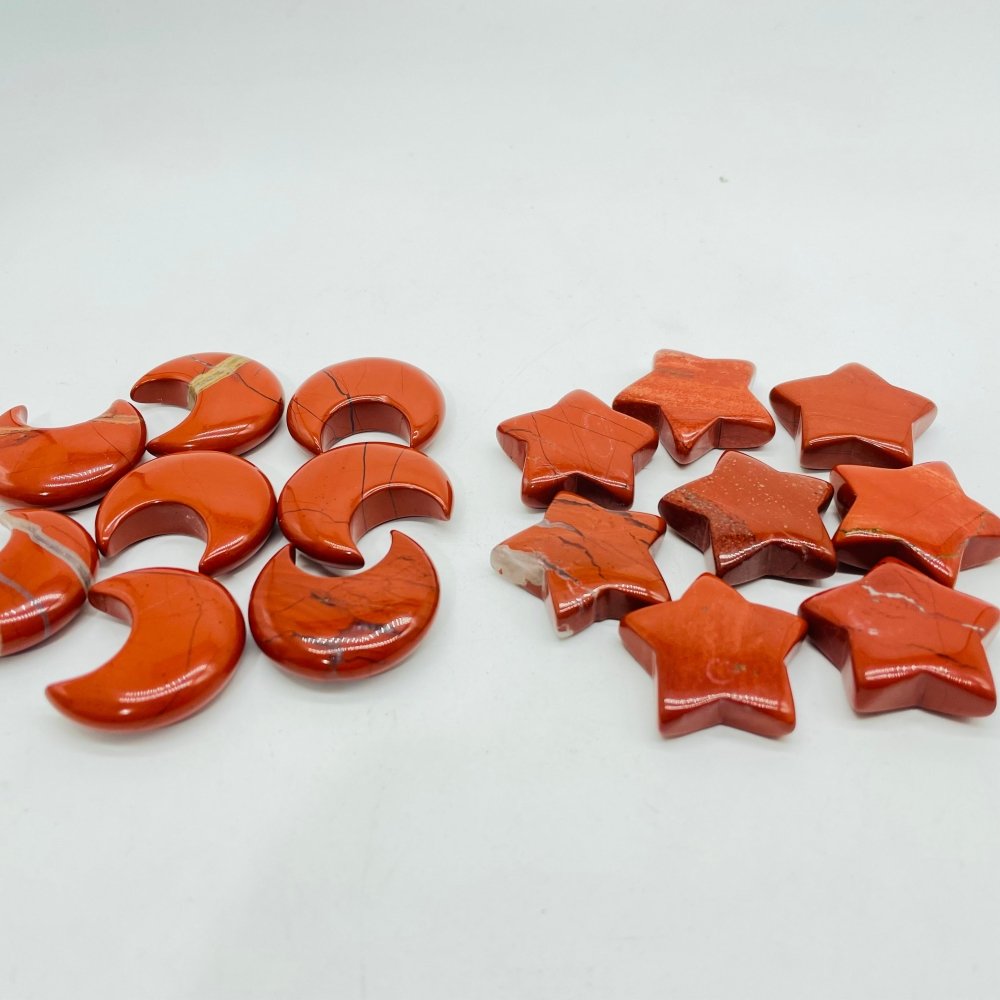 1.2in (3cm) Red Jasper Star Moon Wholesale -Wholesale Crystals