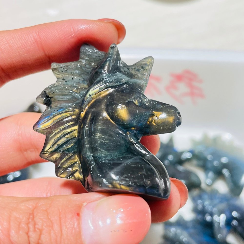 13 Pieces High Quality Labradorite Unicorn Carving -Wholesale Crystals