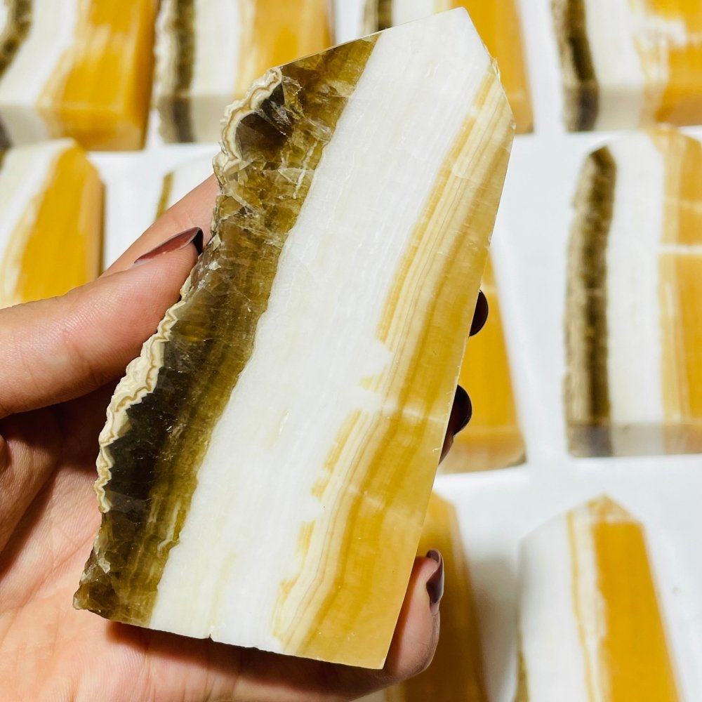 13 Pieces Large Yellow Calcite Tower Points -Wholesale Crystals