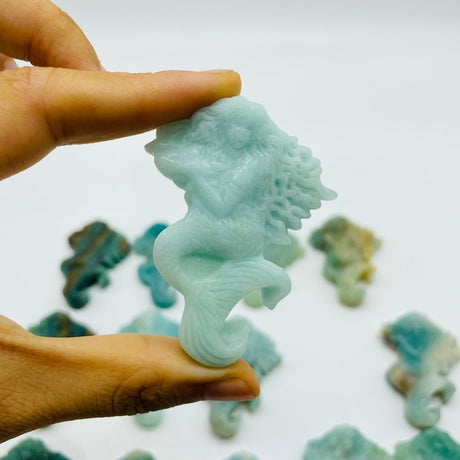 14 Pieces Caribbean Calcite Mermaid Carving -Wholesale Crystals