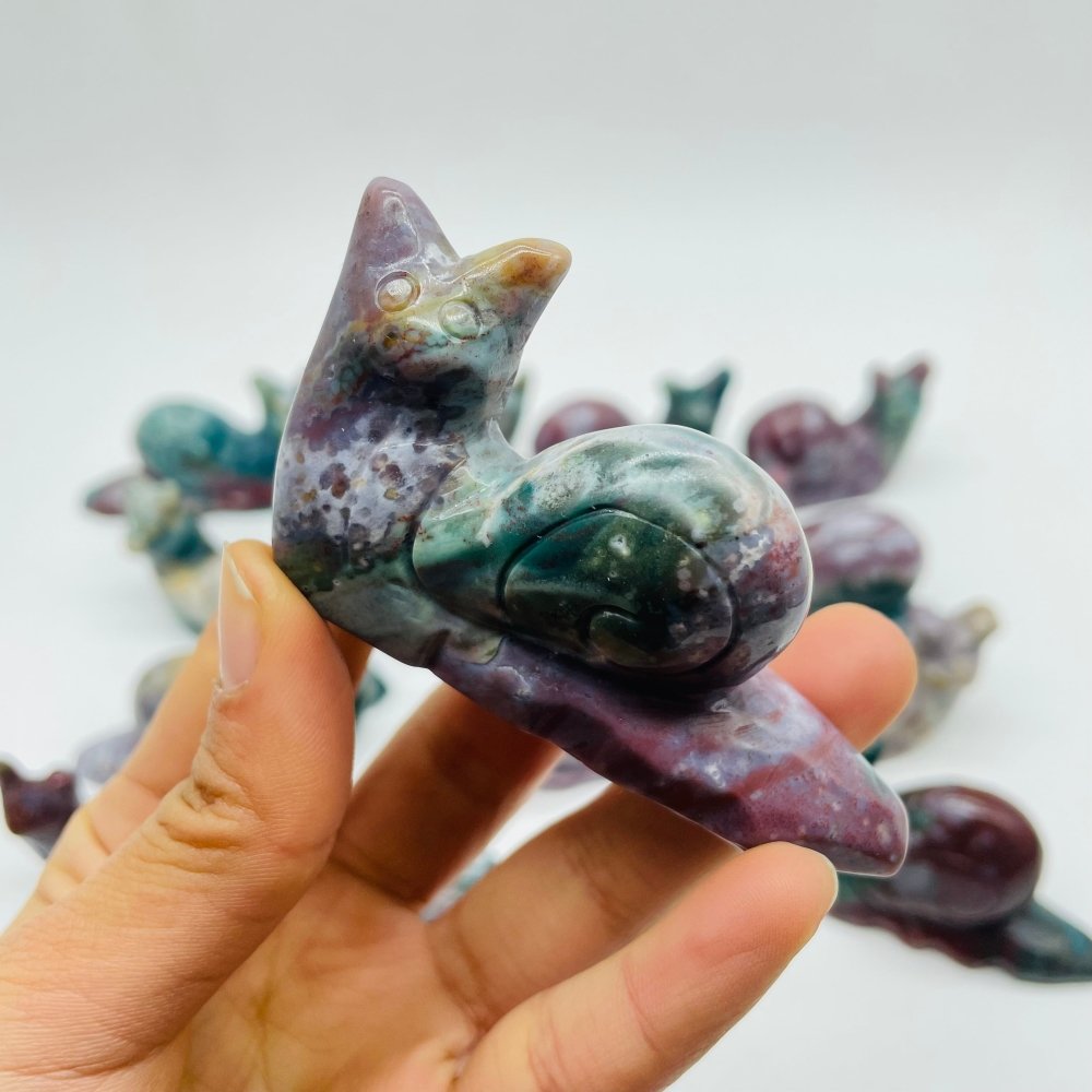 14 Pieces Ocean Jasper Snails Carving -Wholesale Crystals