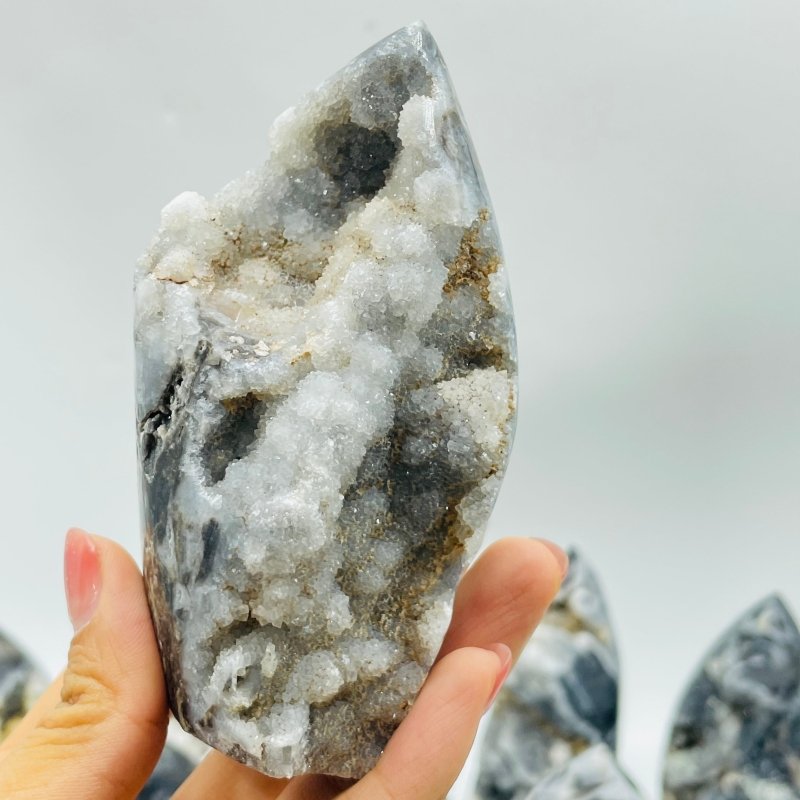 17 Pieces Druzy Sphalerite Ice Cream Shape Carving -Wholesale Crystals