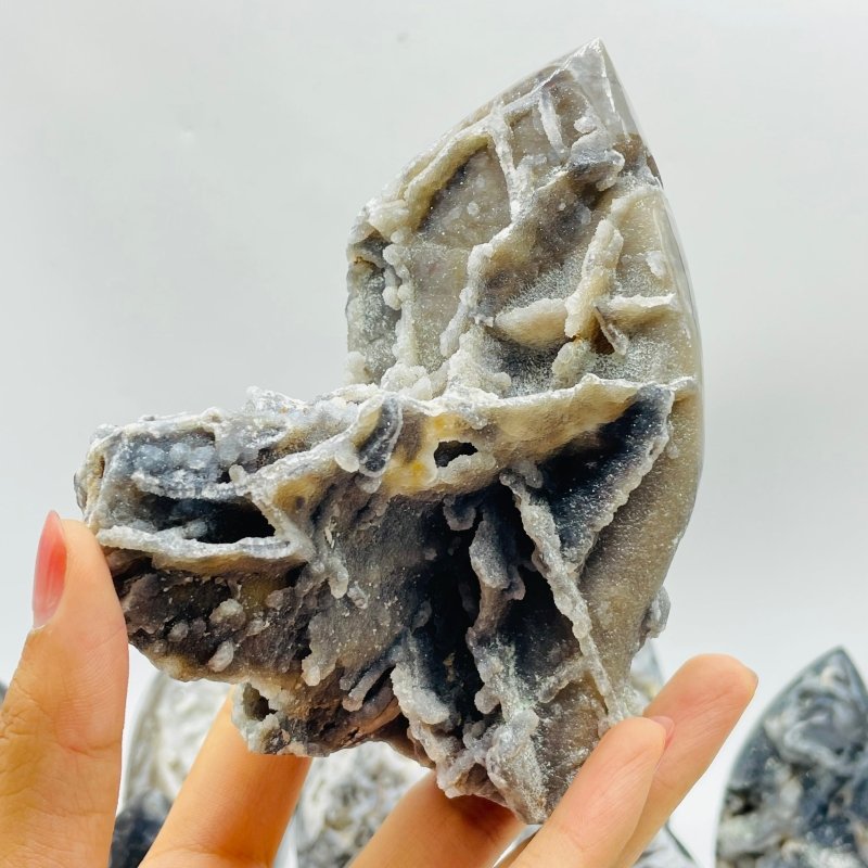 17 Pieces Druzy Sphalerite Ice Cream Shape Carving -Wholesale Crystals