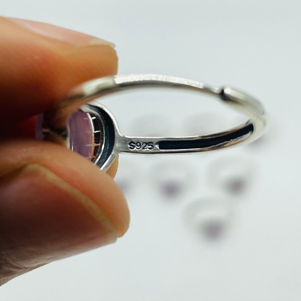 S925 Sterling Silver High Quality Purple Spodumene Ring Wholesale -Wholesale Crystals