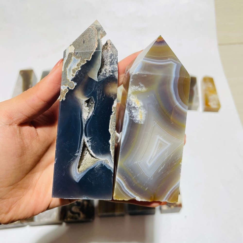 17 Pieces Agate Tower Points -Wholesale Crystals