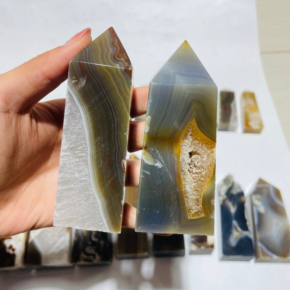 17 Pieces Agate Tower Points -Wholesale Crystals