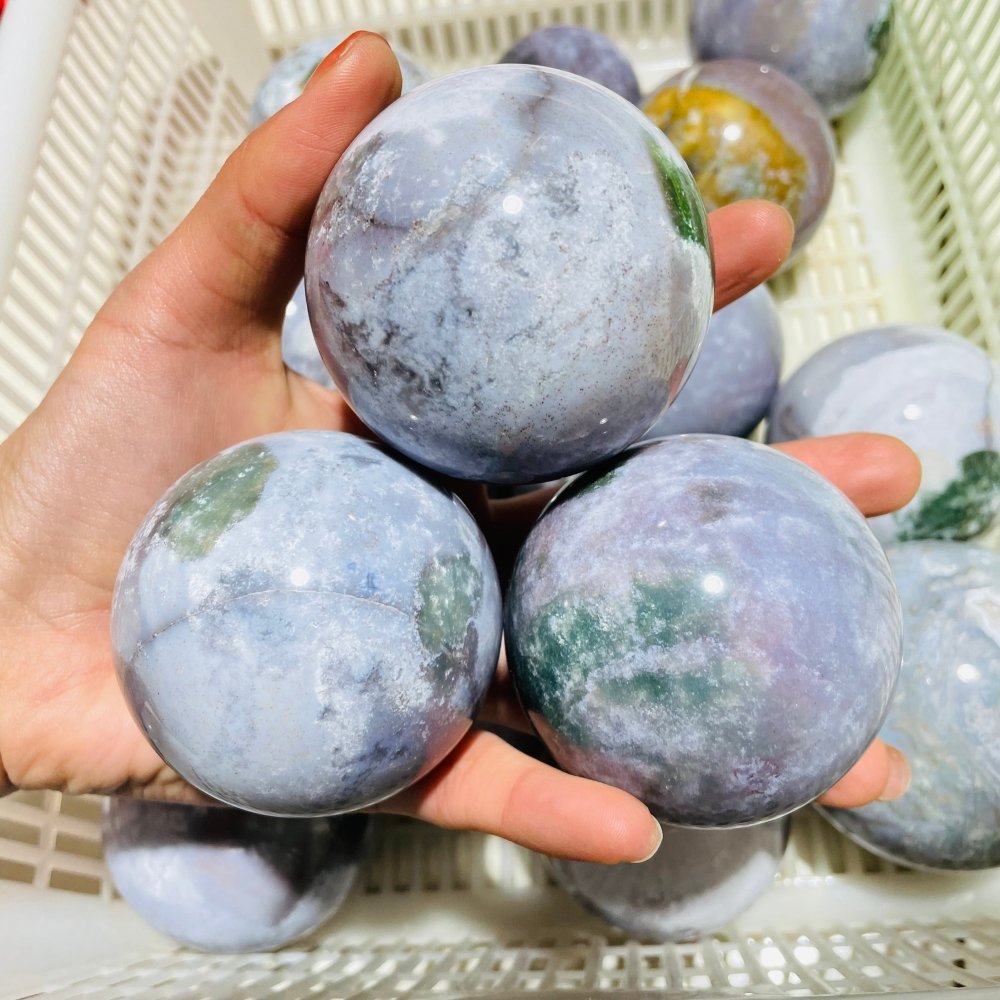 18 Pieces Colourful Ocean Jasper Sphere Ball -Wholesale Crystals