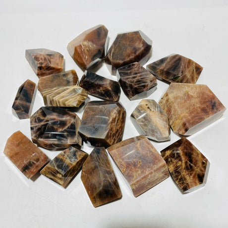 18 Pieces High Quality Large Black Rainbow Sun Stone With Hematite Free Form -Wholesale Crystals