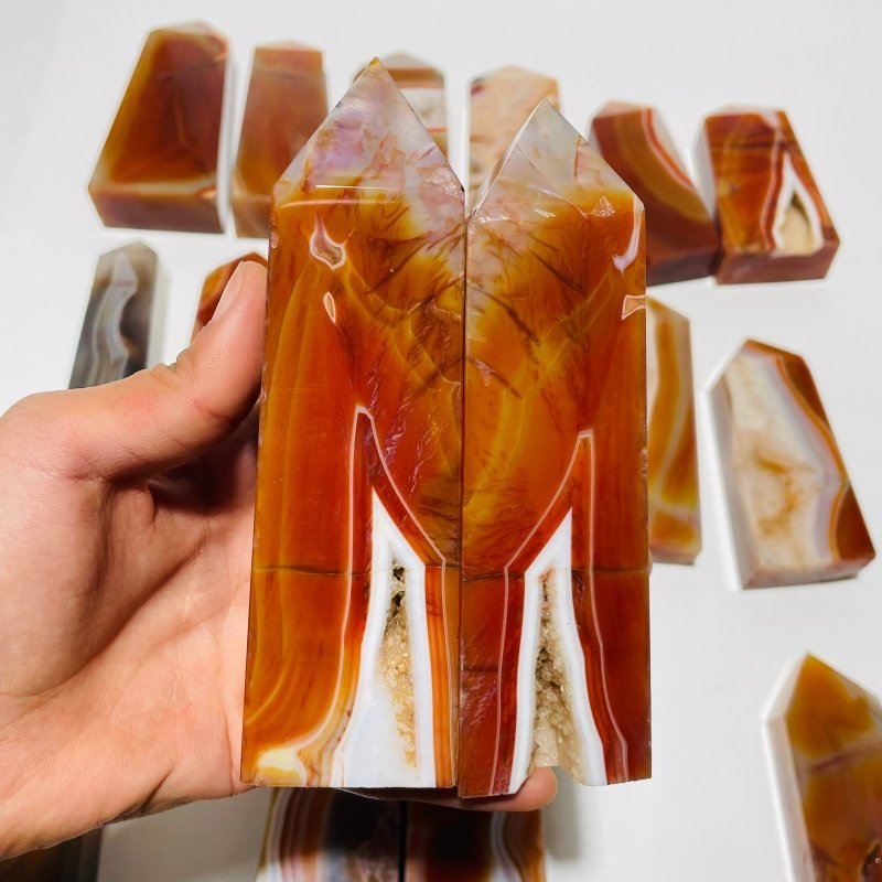 18 Pieces Natural Carnelian Four-Sided Points -Wholesale Crystals