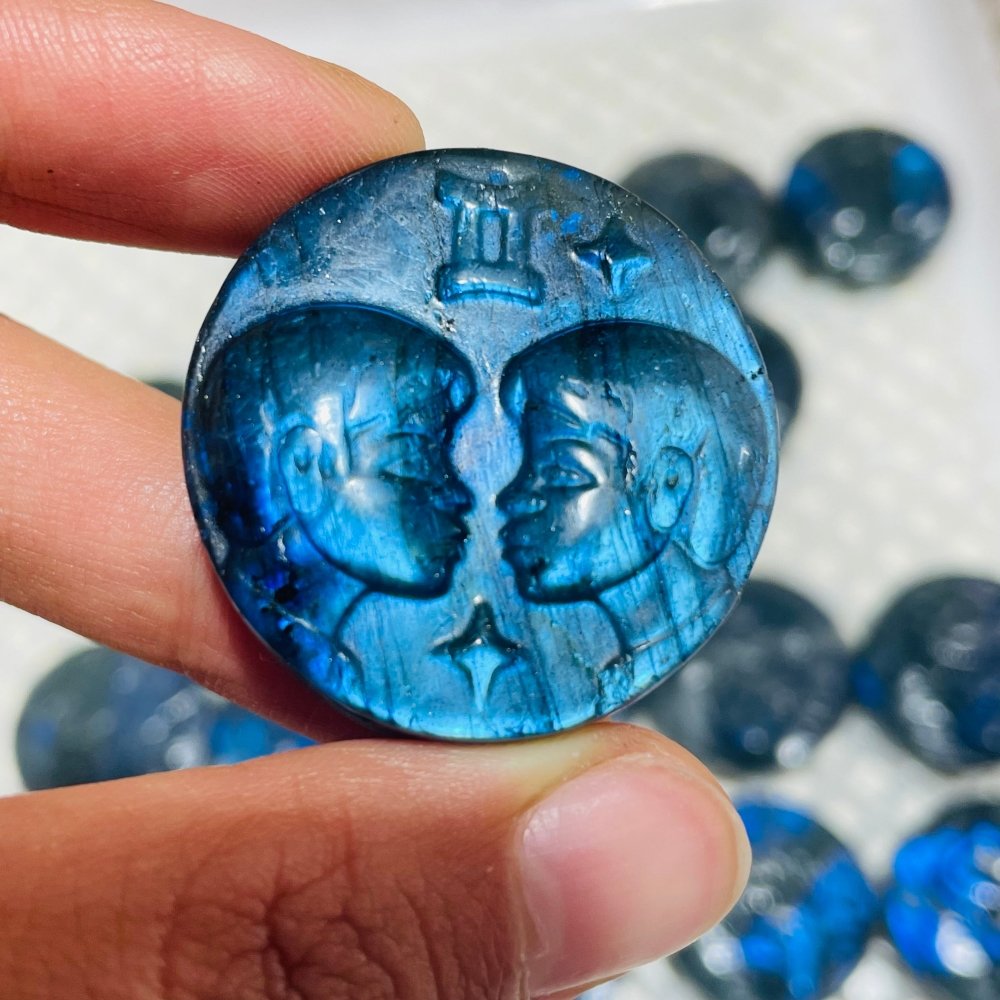 19 Pieces Labradorite Taurus & Gemini Carving -Wholesale Crystals
