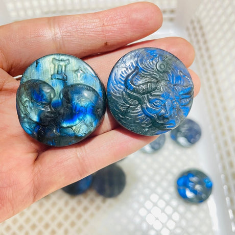19 Pieces Labradorite Taurus & Gemini Carving -Wholesale Crystals