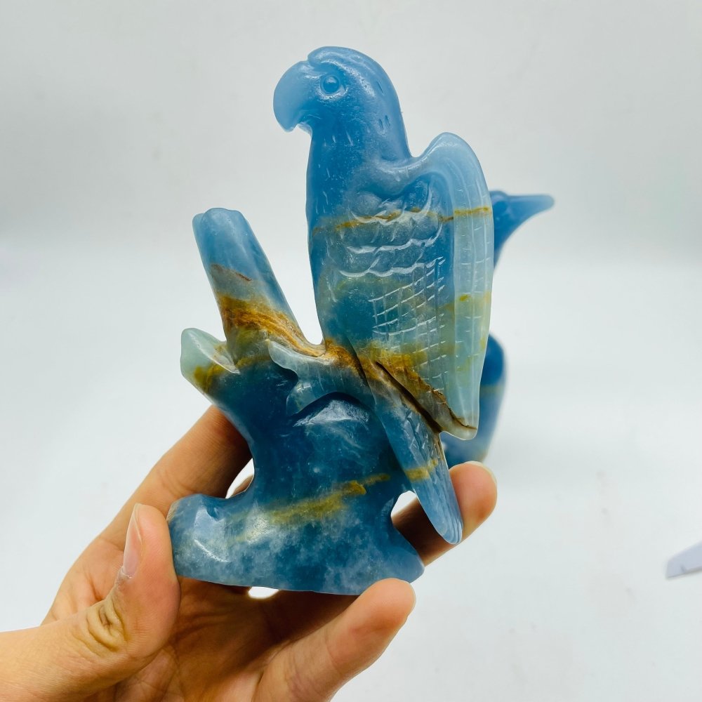 2 Pieces High Quality Blue Onyx Bird Carving -Wholesale Crystals