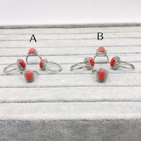 2 Types Red Rhodochrosite Ring Wholesale - Wholesale Crystals
