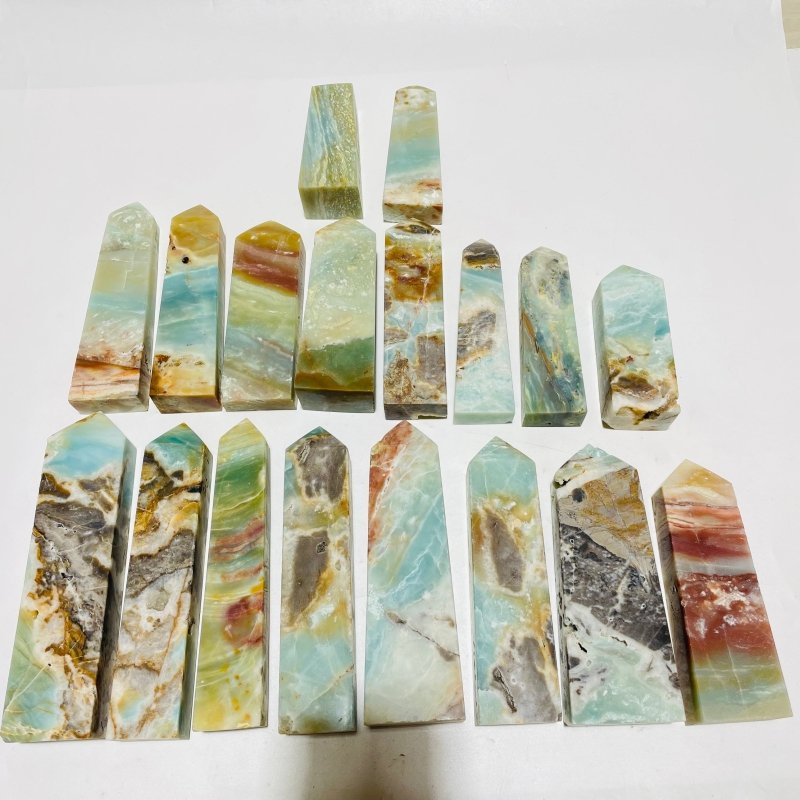 18 Pieces Large Caribbean Calcite Four-Sided Points -Wholesale Crystals