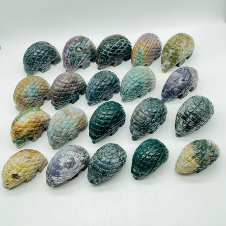 20 Pieces Large Ocean Jasper Hedgehog Carving -Wholesale Crystals