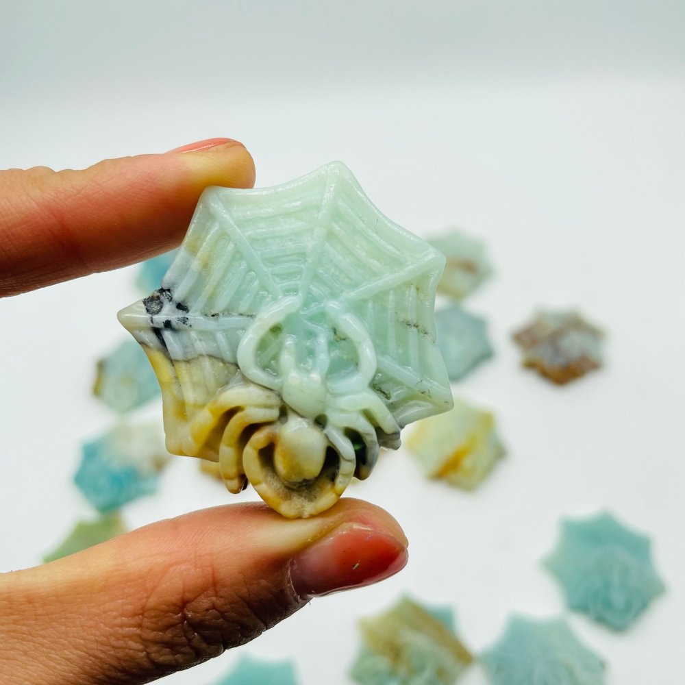 21 Pieces Caribbean Calcite Spider Carving -Wholesale Crystals