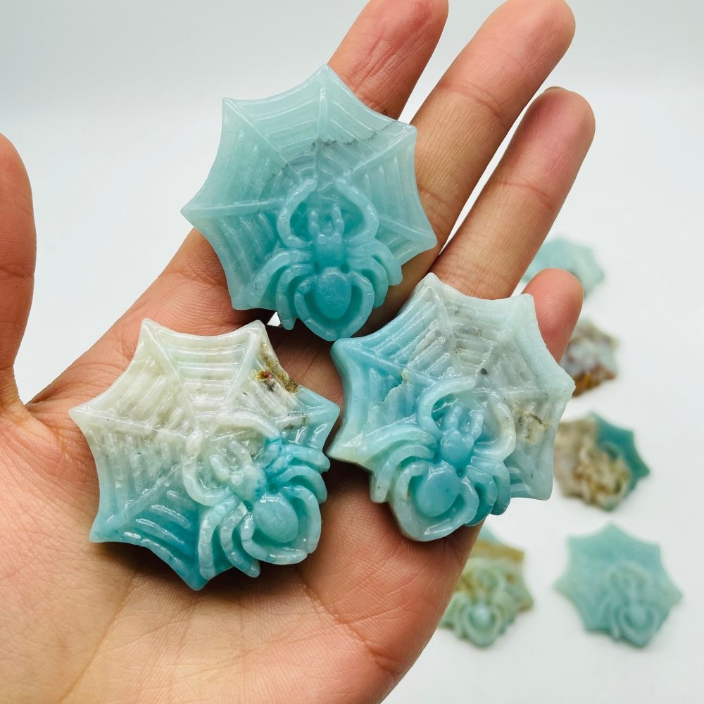 21 Pieces Caribbean Calcite Spider Carving -Wholesale Crystals