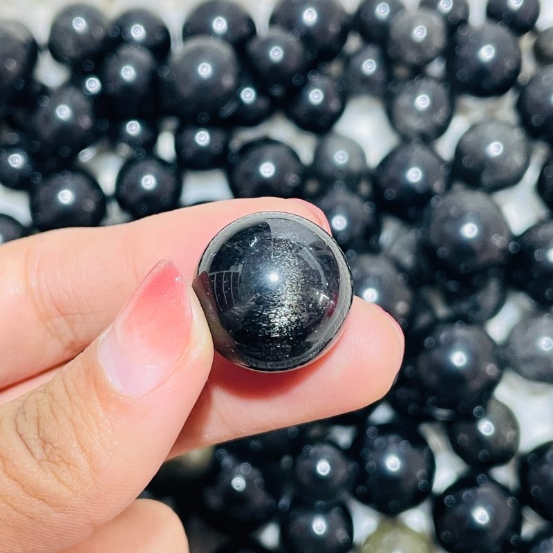 217 Pieces Gold Sheen Obsidian Mixed Silver Sheen Obsidian Spheres -Wholesale Crystals