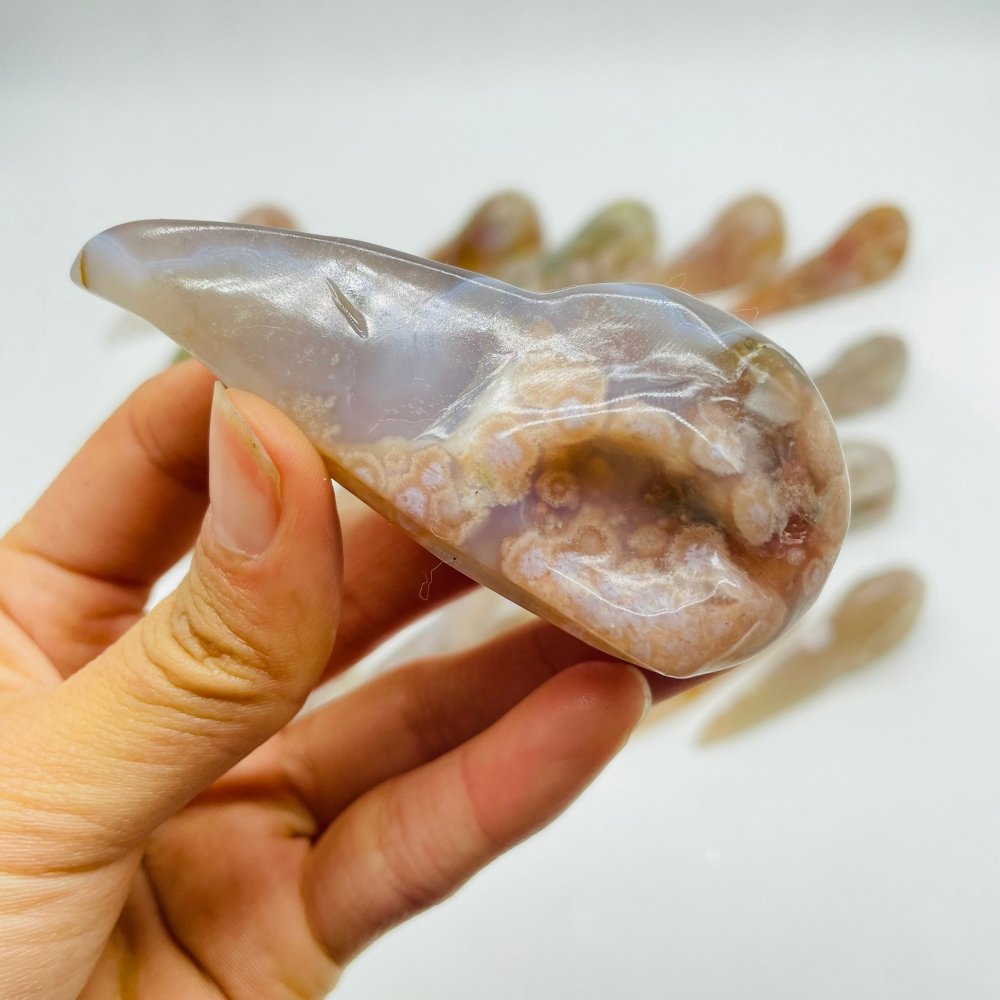 23 Pieces High Quality Sakura Flower Agate Crow Skull Carving -Wholesale Crystals