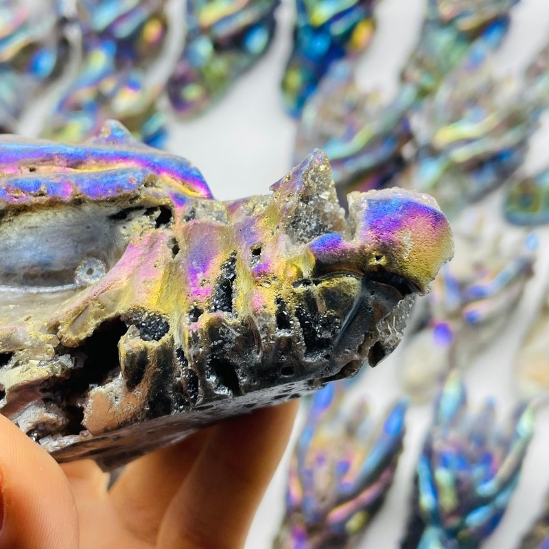 23 Pieces Large Aura Sphalerite Dragon Head Carving -Wholesale Crystals