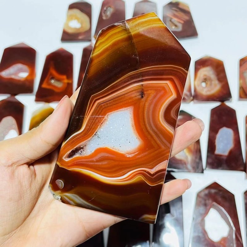 25 Pieces Beautiful Geode Carnelian Tower Points -Wholesale Crystals