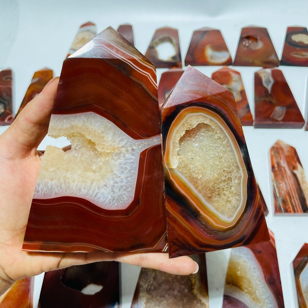 28 Pieces Druzy Carnelian Tower Point -Wholesale Crystals