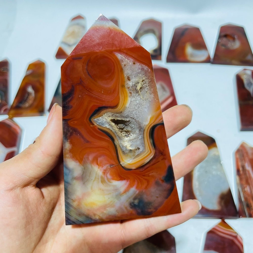 28 Pieces Druzy Carnelian Tower Point -Wholesale Crystals