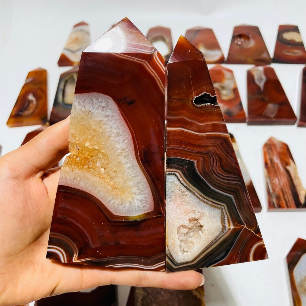 28 Pieces Druzy Carnelian Tower Point -Wholesale Crystals