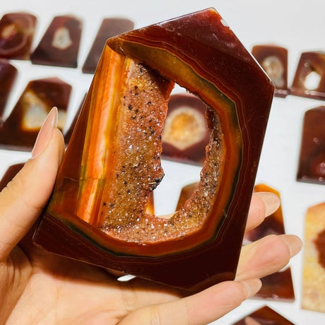 29 Pieces Geode Carnelian Tower Points -Wholesale Crystals