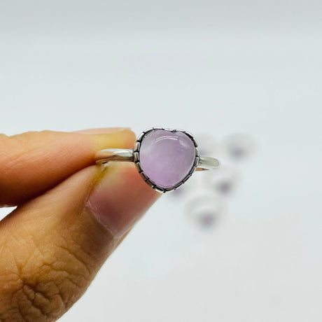 S925 Sterling Silver High Quality Purple Spodumene Ring Wholesale -Wholesale Crystals