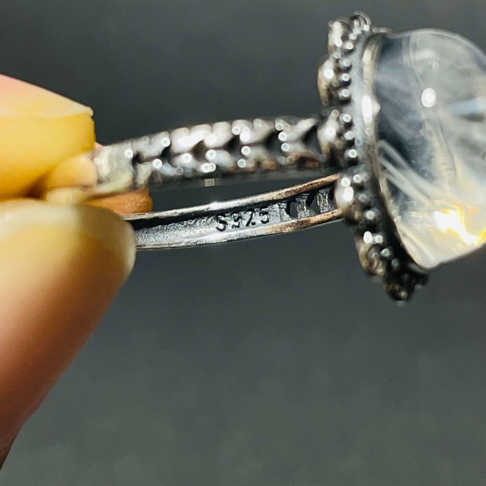 30 Pieces S925 High Grade Blue Angel Feather Quartz Ring -Wholesale Crystals