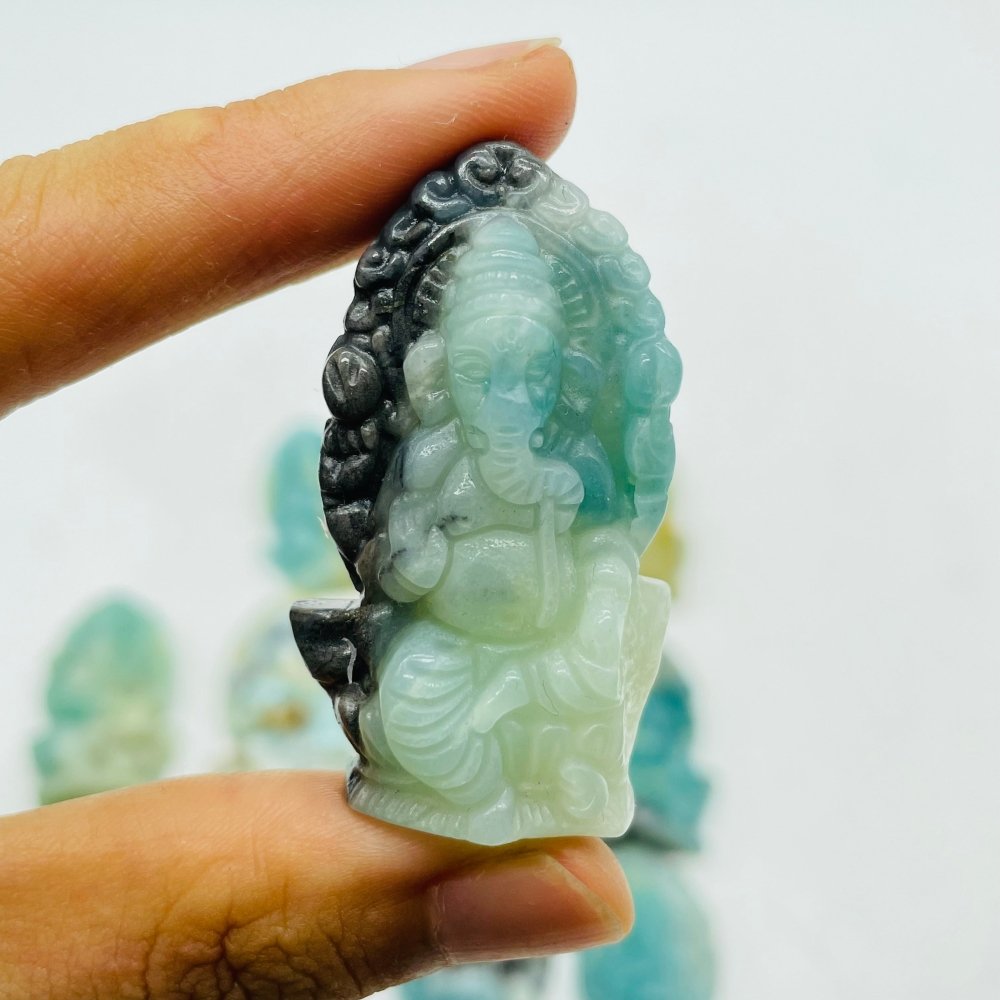 12 Pieces High Quality Caribbean Calcite Ganesha Carving -Wholesale Crystals