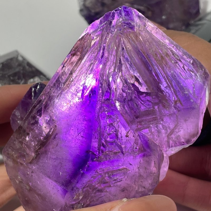 3 Pieces Amethyst Super7 Skeletal Quartz Raw Stone For Collection - Wholesale Crystals