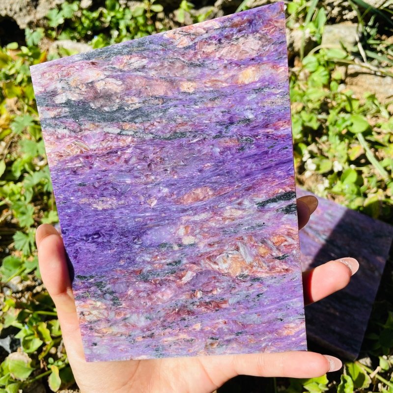 3 Pieces High Quality Charoite Slab -Wholesale Crystals