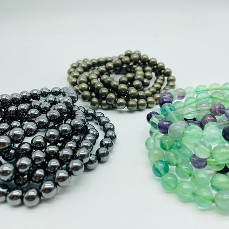 3 Types Bracelet Pyrite Fluorite Terahertz Stone Wholesale -Wholesale Crystals