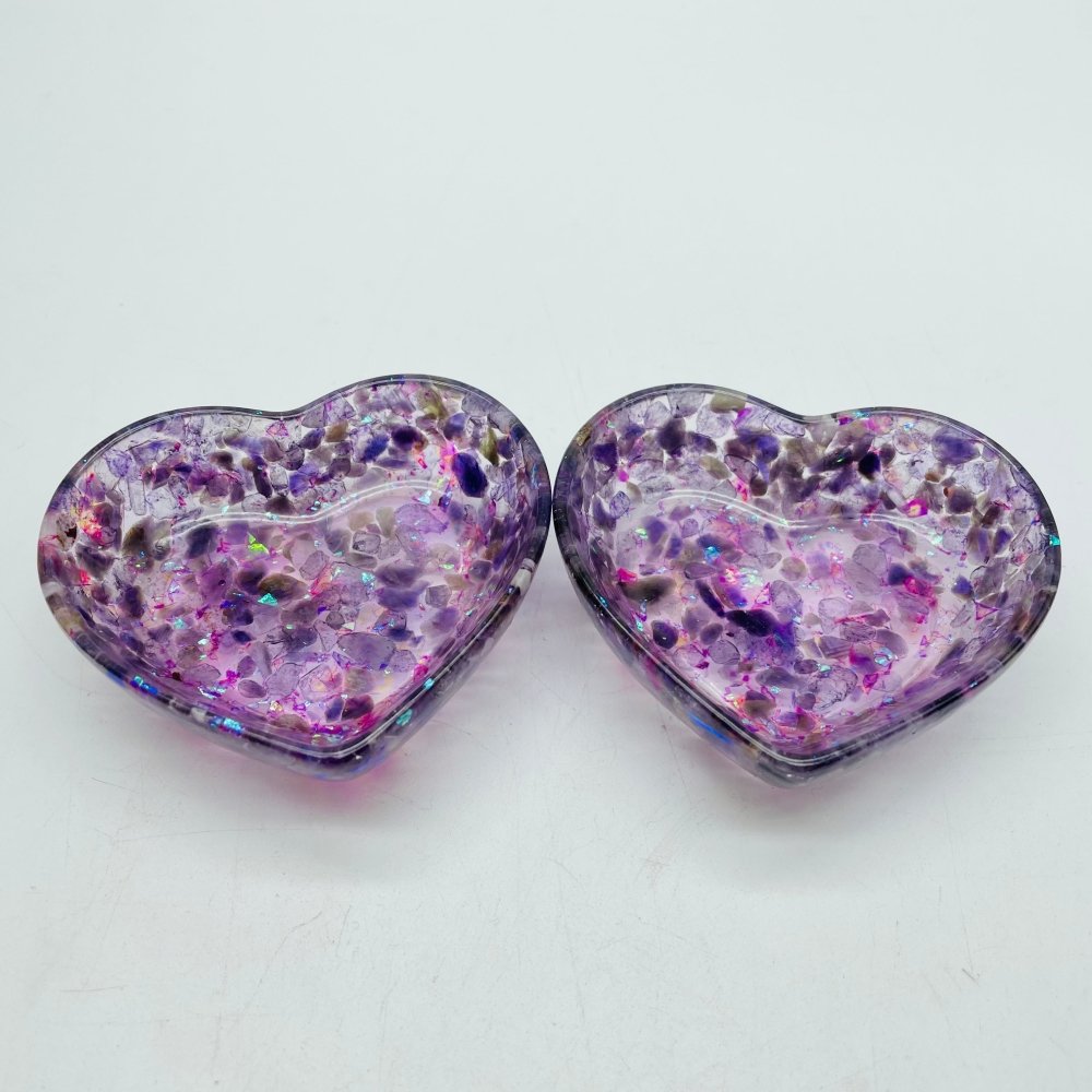 3 Types Resin Amethyst&Garnet Malachite Chips Gravel Heart Bowl Wholesale -Wholesale Crystals