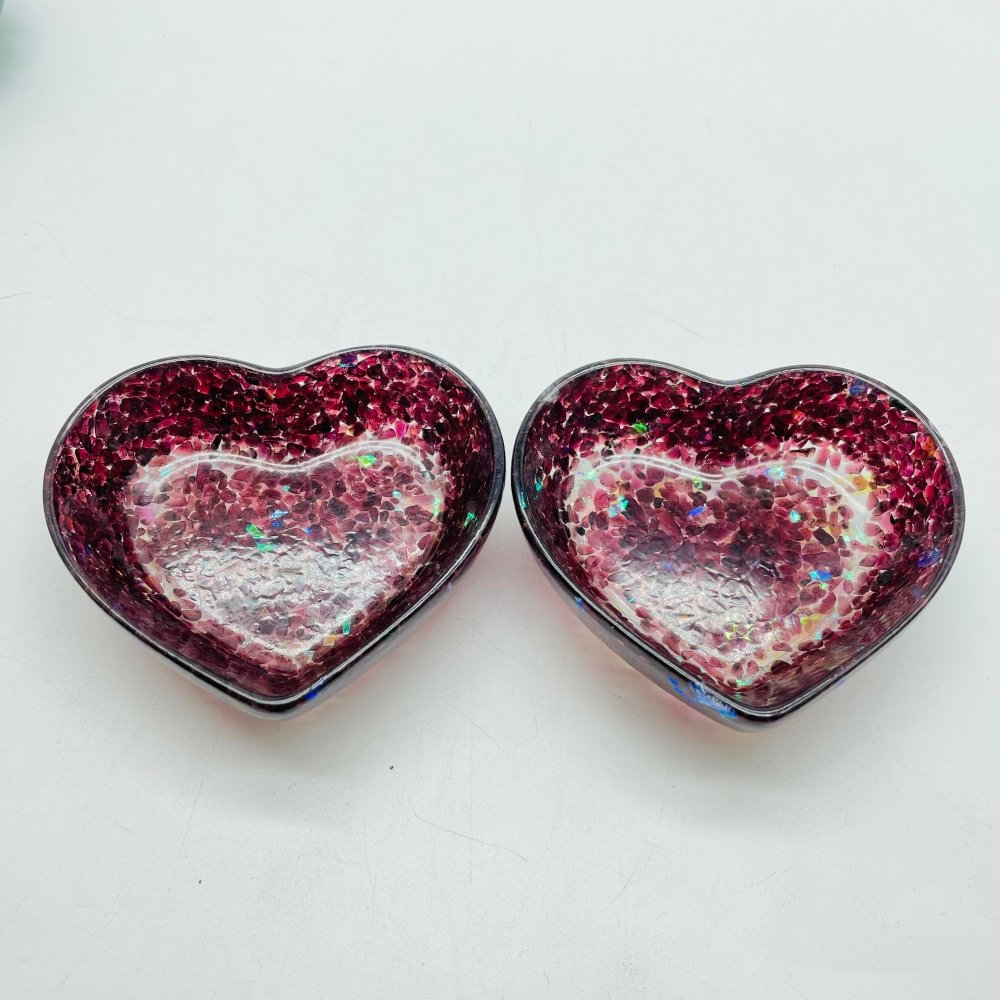 3 Types Resin Amethyst&Garnet Malachite Chips Gravel Heart Bowl Wholesale -Wholesale Crystals