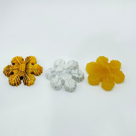3 Types Snowflake Carving Wholesale Tiger Eye Howlite Yellow Calcite - Wholesale Crystals
