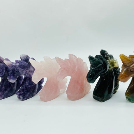 3 Types Unicorn Rose Quartz & Lepidolite Carving Wholesale -Wholesale Crystals