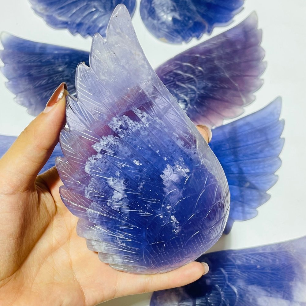 4 Pairs Large Purple Fluorite Angel Wing -Wholesale Crystals