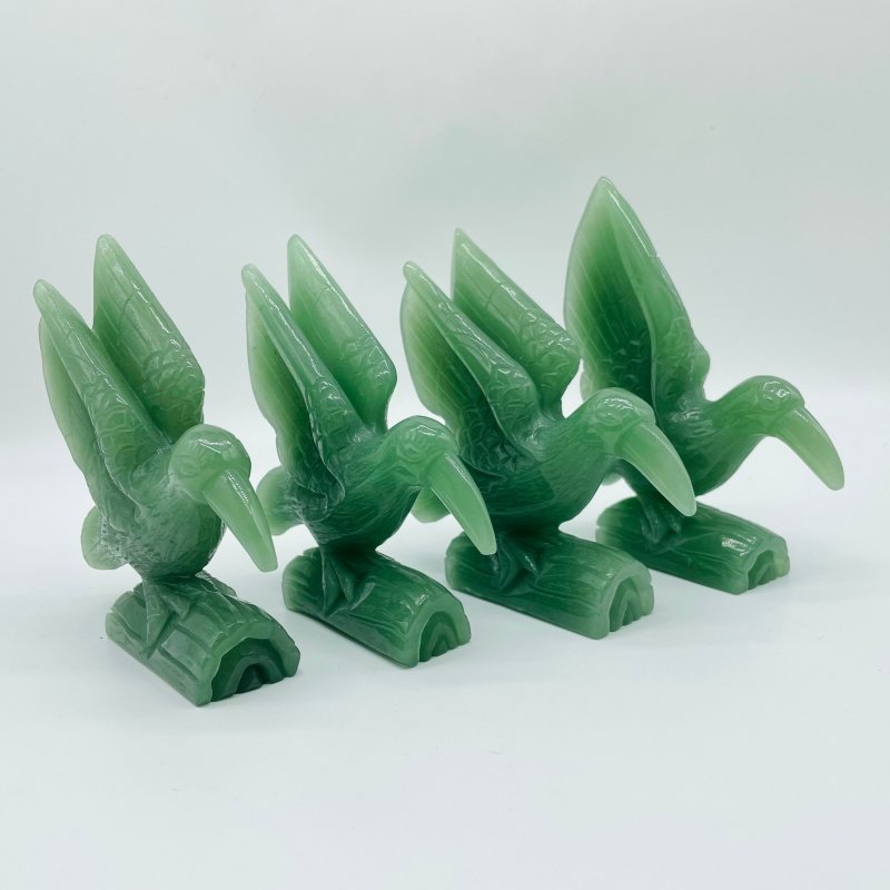 4 Pieces Green Aventurine Bird Carving -Wholesale Crystals