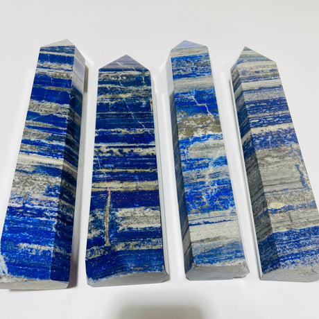 4 Pieces Lapis lazuli Large Tower Point Wholesale -Wholesale Crystals